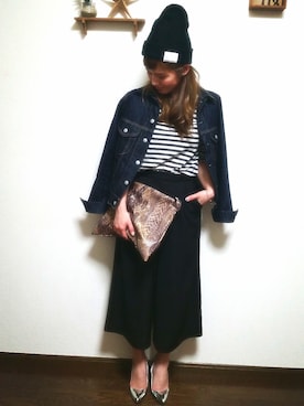 「シルバーパンプス」｜「アイテム（その他）」を使った、miさん（レディース・154cm）の冬コーディネート