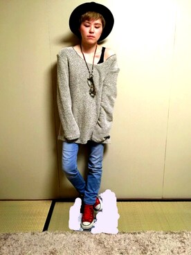 「さしいろ」｜「アイテム（帽子）」を使った、おちゃさん（レディース・162cm）の冬コーディネート