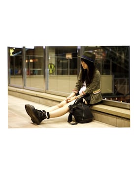 「ハットコーデ」｜仲村風香さん（レディース・166cm）の秋コーディネート