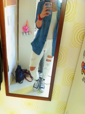 「WEAR」｜「アイテム（デニムジャケット）」を使った、huanhuansuさん（レディース・158cm）の秋コーディネート