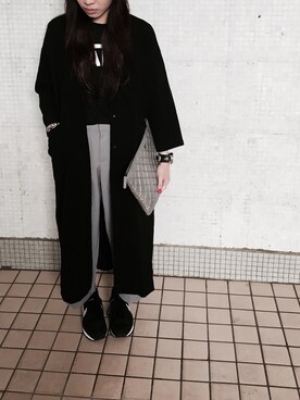「MONKI（モンキ）のアイテム（ピーコート）」を使った、KaKarenanaさん（レディース・168cm）の春コーディネート