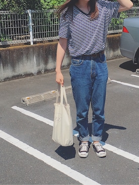 「CONVERSE（コンバース）のCONVERSE コンバース ジャック パーセル / JACK PURCEL（スニーカー）」を使った、a  さん（レディース・167cm）の夏コーディネート