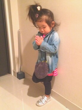 「abcd（ナシ）のアイテム（ワンピース/ドレス）」を使った、つんださん（キッズ・80cm）の秋コーディネート