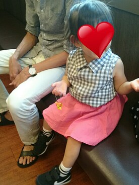 「韓国子供服のアイテム（トップス、その他）」を使った、R.さん（キッズ・120cm）の秋コーディネート