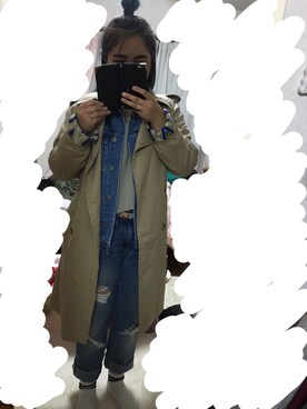 「FOREVER 21」｜「アイテム（トレンチコート）」を使った、manamiさん（レディース・149cm）の春コーディネート