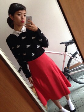 「marimekko（マリメッコ）のアイテム（ピアス（両耳用））」を使った、key33さん（レディース・165cm）の秋コーディネート