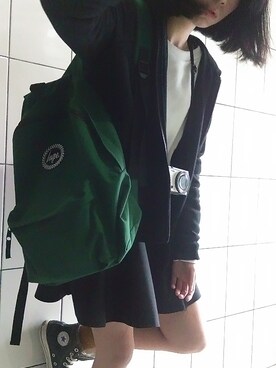 「skirt」｜「アイテム（スタジャン）」を使った、agnesさん（レディース・155cm）の冬コーディネート