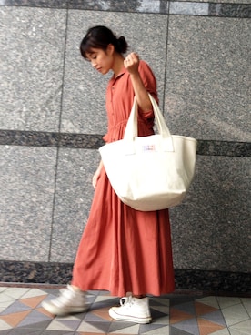 「とろみシャツ」｜「アイテム（ワンピース/ドレス）」を使った、wakuwaku_staffさん（レディース・159cm）の秋コーディネート