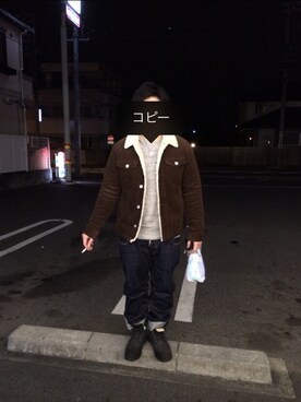 「YEVS（イーブス）のアイテム（ブルゾン）」を使った、T-KUNさん（メンズ・165cm）の冬コーディネート