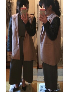「one way（ワンウェイ）のアイテム（シューズ）」を使った、まい汰んさん（レディース・157cm）の冬コーディネート