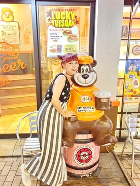 「星条旗」｜「アイテム（ワンピース/ドレス）」を使った、SON i(ソンイ)さん（レディース・158cm）の夏コーディネート