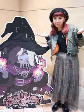 「Candy Stripper」｜「アイテム（ミリタリージャケット）」を使った、SON i(ソンイ)さん（レディース・158cm）の秋コーディネート