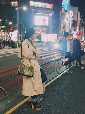 「ベレー帽推奨委員会」｜「アイテム（トレンチコート）」を使った、SON i(ソンイ)さん（レディース・158cm）の秋コーディネート