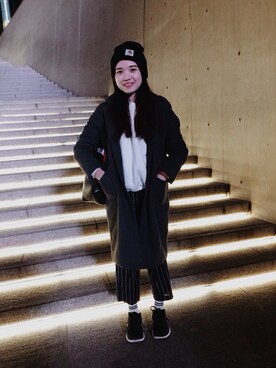 「Carhartt（カーハート）のアイテム（その他）」を使った、琲琲Alisonさん（レディース・156cm）の冬コーディネート