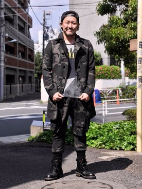 「glamb（グラム）のアイテム（カバーオール）」を使った、【glamb】TOMIYAMAさん（メンズ・173cm）の春コーディネート