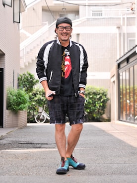 「glamb（グラム）のアイテム（その他アウター）」を使った、【glamb】TOMIYAMAさん（メンズ・173cm）の夏コーディネート