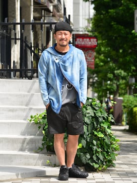 「レザーショーツ」｜【glamb】TOMIYAMAさん（メンズ・173cm）の夏コーディネート