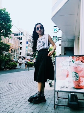 中田クルミさん（レディース・168cm）の夏コーディネート