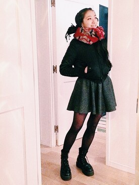 「G.V.G.V.（ジーヴィージーヴィー）のアイテム（ブルゾン）」を使った、中田クルミさん（レディース・168cm）の冬コーディネート