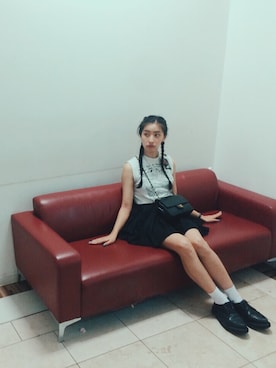 「GEORGE COX（ジョージコックス）のアイテム」を使った、中田クルミさん（レディース・168cm）の夏コーディネート
