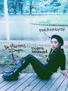 「PHENOMENON（フェノメノン）のアイテム（ハンチング/ベレー帽）」を使った、中田クルミさん（レディース・168cm）の夏コーディネート