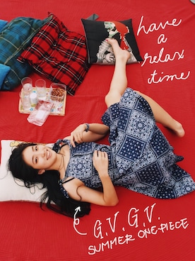 「G.V.G.V.（ジーヴィージーヴィー）のアイテム（ワンピース/ドレス）」を使った、中田クルミさん（レディース・168cm）の夏コーディネート