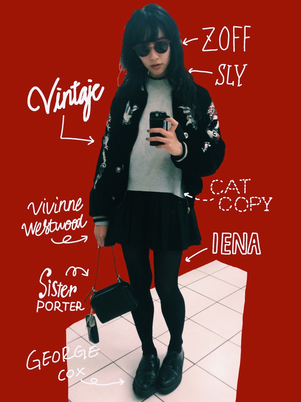 グレー系のニット/セーター、ブラック系のその他シューズ、ゴールド系のピアス(両耳用)を着用したレディースの春コーディネートの1枚目の写真