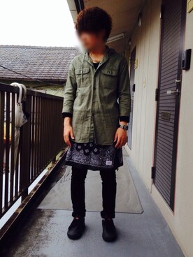 「SUPRA（スープラ）のアイテム（スニーカー、ブラック系）」を使った、mozukuさん（メンズ・165cm）の春コーディネート