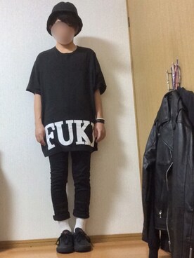 「SUPRA（スープラ）のアイテム（スニーカー、ブラック系）」を使った、mozukuさん（メンズ・165cm）の夏コーディネート
