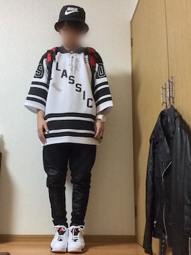 「ANARCHY（アナーキー）のアイテム（帽子）」を使った、mozukuさん（メンズ・165cm）の秋コーディネート