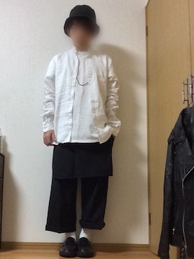 「Yohji Yamamoto（ヨウジヤマモト）のアイテム（パンツ、ブラック系）」を使った、mozukuさん（メンズ・165cm）の秋コーディネート