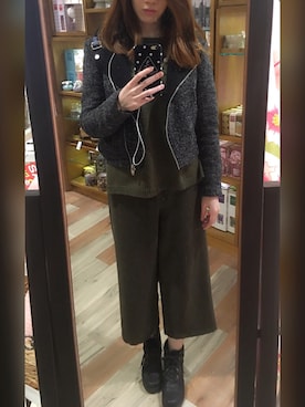 「AIR SPACE（エアースペース）のアイテム（オールインワン・サロペット）」を使った、kaede🍁さん（レディース・171cm）の冬コーディネート