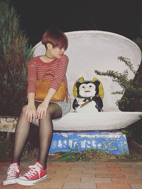 「アイテム（ハンドバッグ）」を使った、NANAさん（レディース・170cm・10代）の春コーディネート