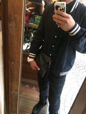 「H&M DIVIDED（エイチアンドエム　ディヴァイデッド）のアイテム（その他アウター）」を使った、ヒレンザキさん（メンズ・170cm）の冬コーディネート