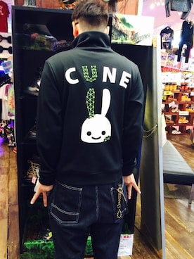「CUNE（キューン）のアイテム（ジャージ）」を使った、sakuさん（メンズ・176cm）の夏コーディネート