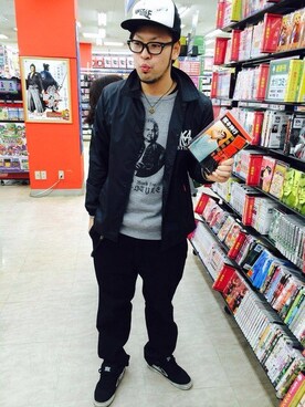 「CALEE」｜「アイテム（ナイロンジャケット）」を使った、sakuさん（メンズ・176cm）の夏コーディネート
