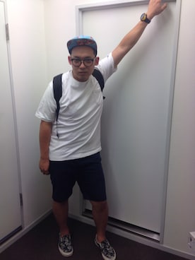 「アイテム（イエロー系）」を使った、ばばけいたさん（メンズ・168cm）の春コーディネート