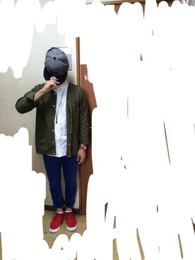「ノーカラー」｜「アイテム（チノパンツ）」を使った、Rinさん（メンズ・162cm）の冬コーディネート