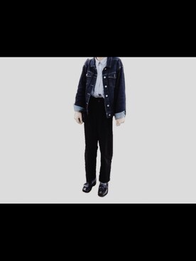 「w closet」｜「アイテム（デニムジャケット）」を使った、c o p .さん（レディース・155cm）の秋コーディネート