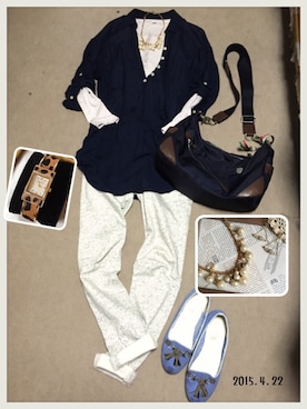 「Handmade（ハンドメイド）のアイテム」を使った、hamaさん（レディース・156cm）の春コーディネート