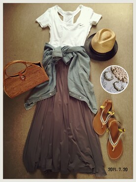 「NOL（ノル）のアイテム」を使った、hamaさん（レディース・156cm）の夏コーディネート