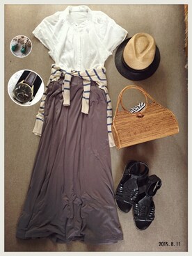 「NOL（ノル）のアイテム」を使った、hamaさん（レディース・156cm）の夏コーディネート