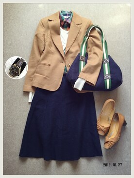 「フェルト生地」｜hamaさん（レディース・156cm）の秋コーディネート