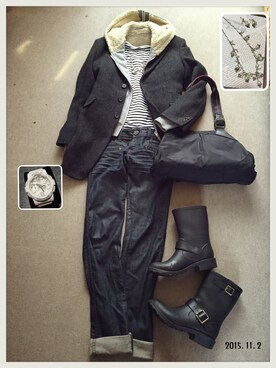 「NIKE(ナイキ)のアイテム(ショルダーバッグ)」を使った、hamaさん(レディース・156cm)の秋コーディネート