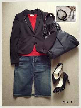 「NIKE(ナイキ)のアイテム(ショルダーバッグ)」を使った、hamaさん(レディース・156cm)の秋コーディネート