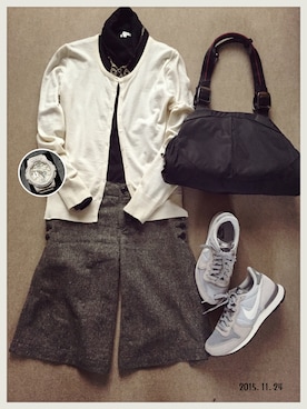 「NIKE(ナイキ)のアイテム(ショルダーバッグ)」を使った、hamaさん(レディース・156cm)の冬コーディネート
