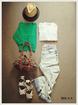 「NOL（ノル）のアイテム」を使った、hamaさん（レディース・156cm）の夏コーディネート