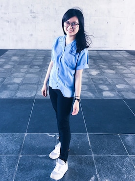 「uniform experiment」｜「アイテム（カバーオール）」を使った、Bernaさん（レディース・157cm）の秋コーディネート