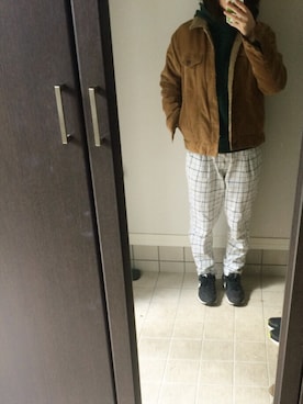 「モスグリーン」｜「アイテム（その他アウター）」を使った、はやまさん（レディース・153cm）の冬コーディネート