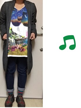 「OSMOSIS（オズモーシス）のアイテム（チェスターコート）」を使った、m＊keさん（レディース・151cm）の秋コーディネート